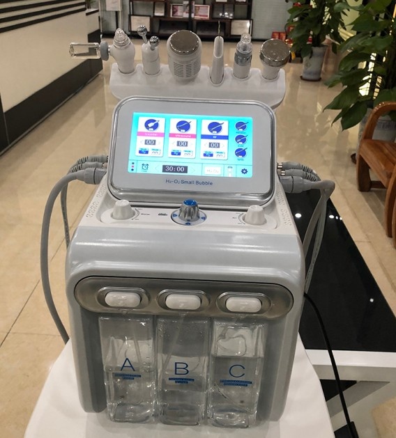 6 in 1 anti aging H2O2 hydrogen oxygen jet small bubble facial beauty machine