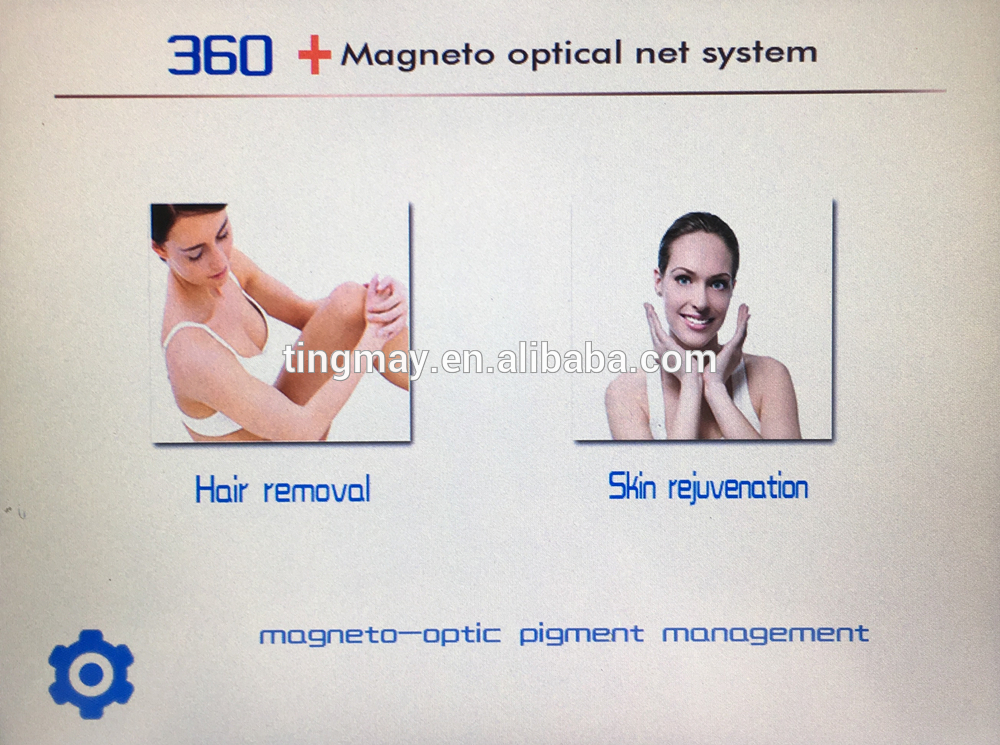 2018 Hot chic design pain free OPT SHR hair removal skin rejuvenation device with 360 magneto Optical system