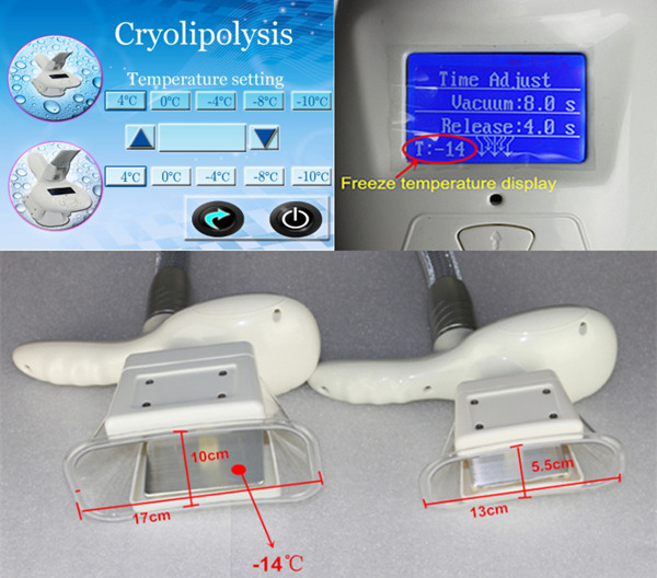 double cryo handle working same time cavitation rf cryolipolysis slimming machine